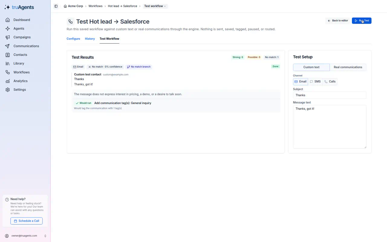 A test that doesn't match, so the webhook step doesn't run