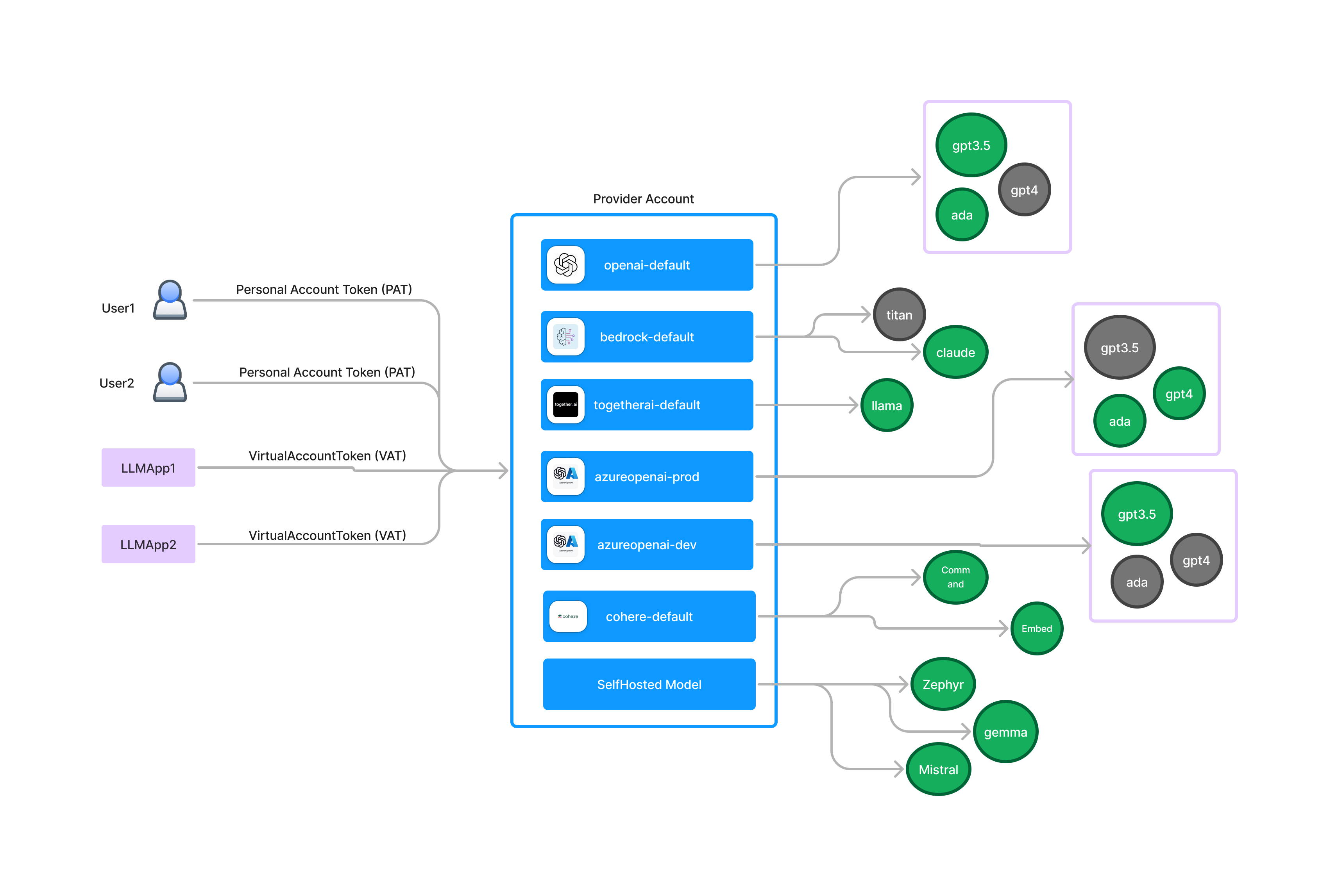 Access Models in Provider Accounts in Gateway