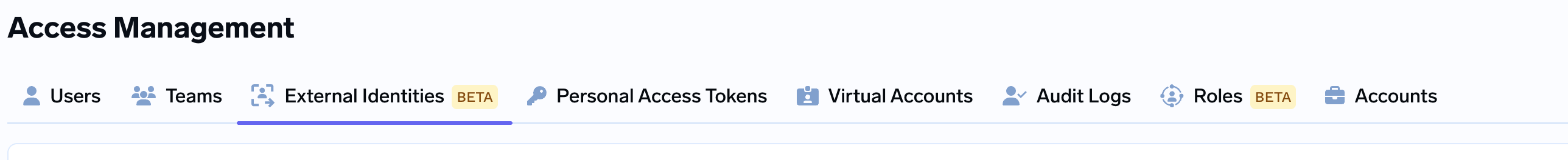 Navigate to External Identities