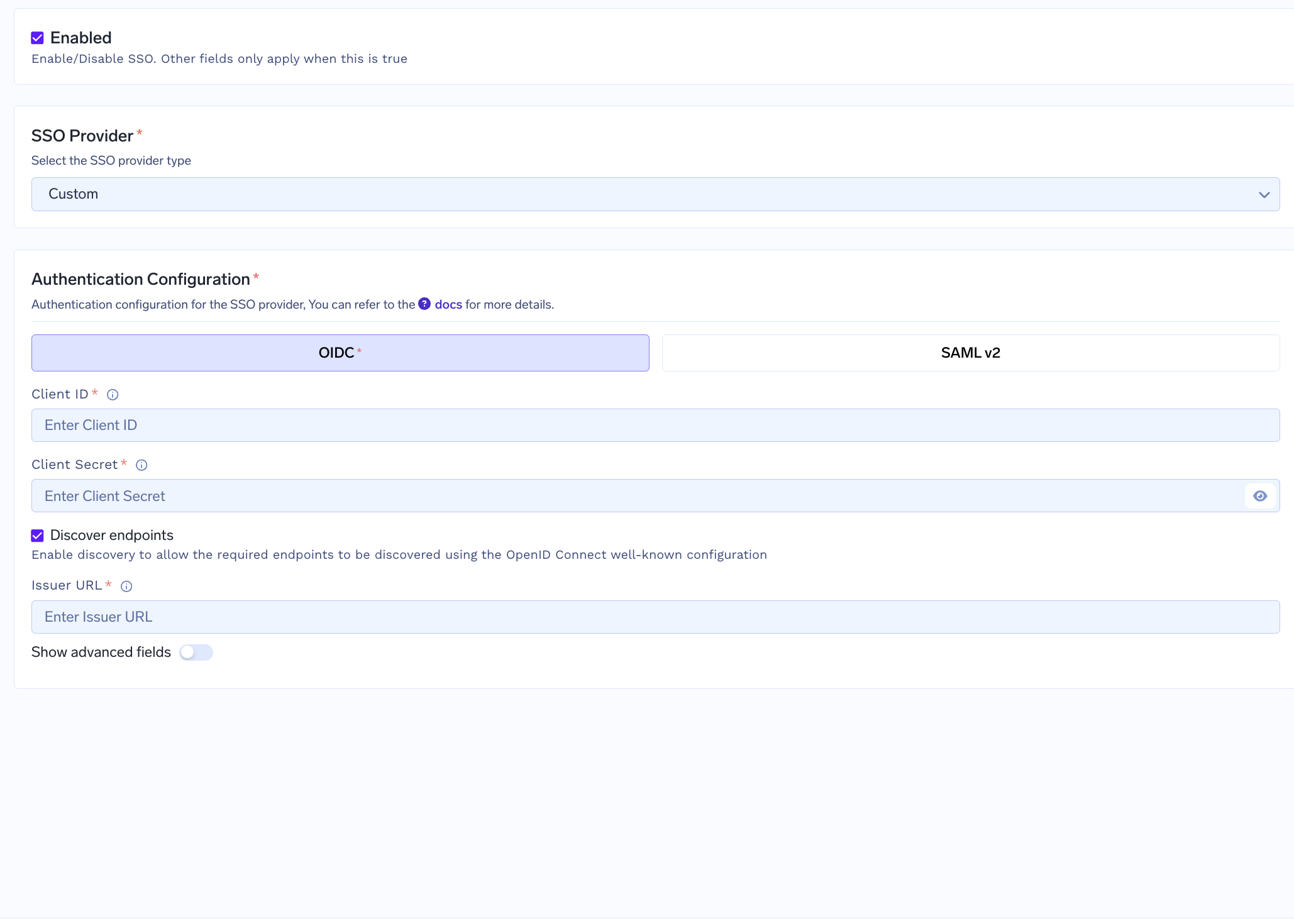 SSO configuration in TrueFoundry