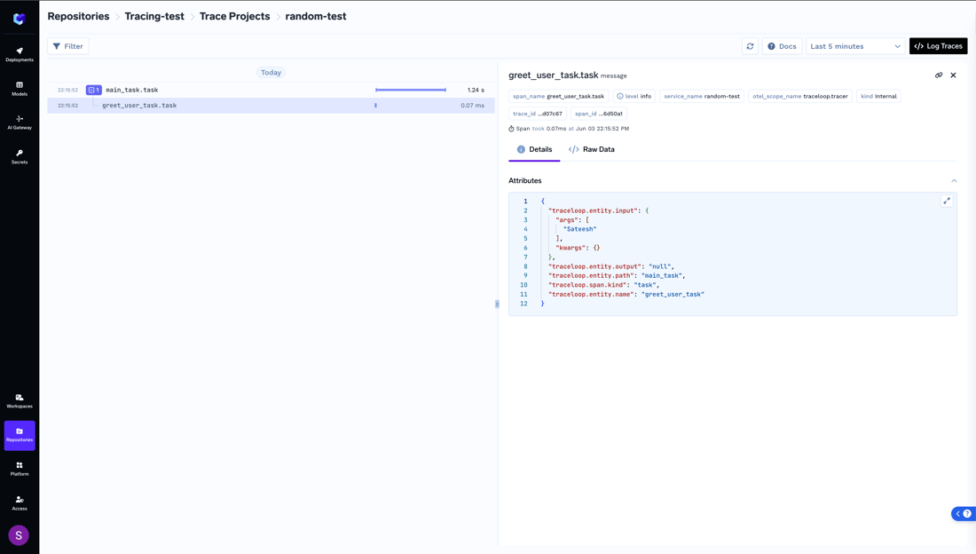 Trace Code Create Image Add Tracing to Python Code - TrueFoundry Docs