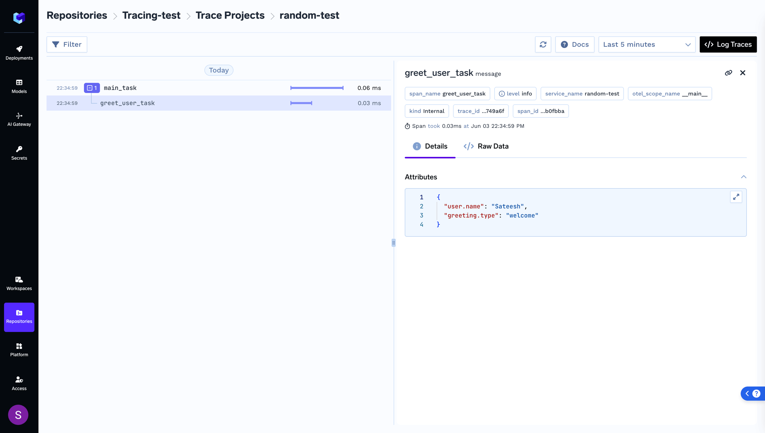 Example: Python OpenTelemetrySDK Instrumentation - TrueFoundry Docs