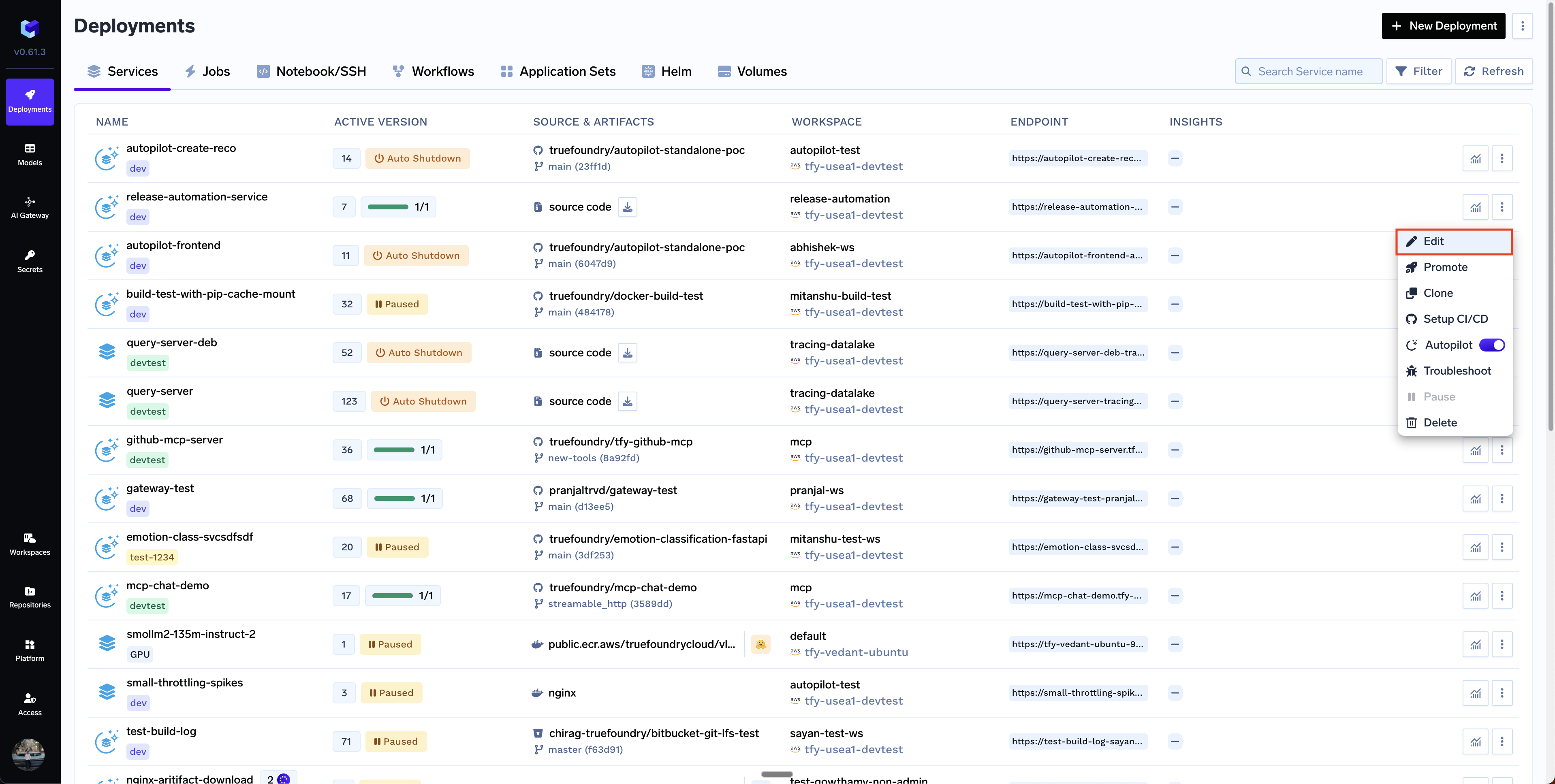 Deploy using YAML