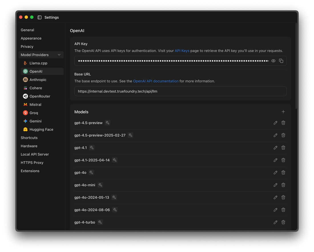 Api Jan 😚 Jan AI - TrueFoundry Docs