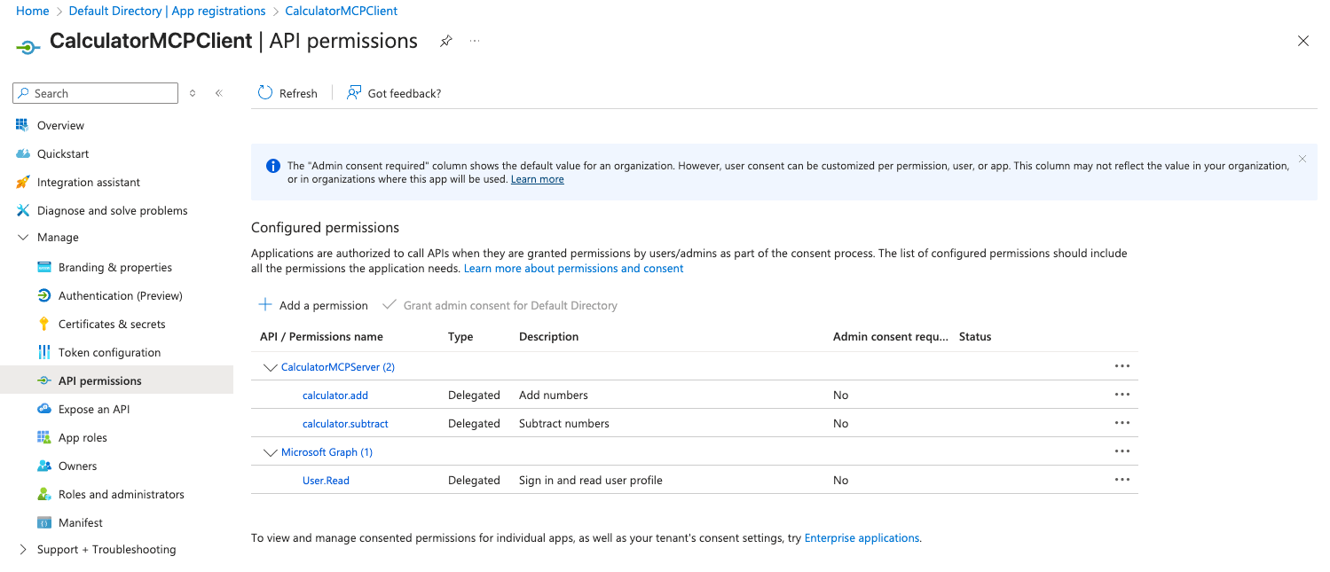 Create an OAuth MCP Server with Azure Entra ID - TrueFoundry Docs