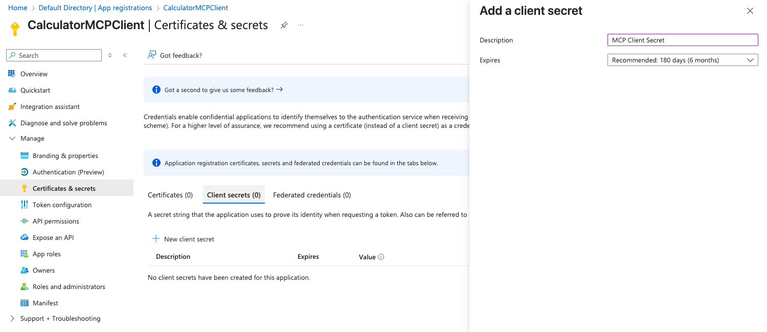 Create an OAuth MCP Server with Azure Entra ID - TrueFoundry Docs