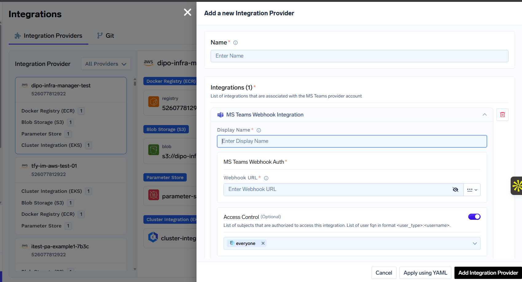 MS Teams Webhook Integration Form