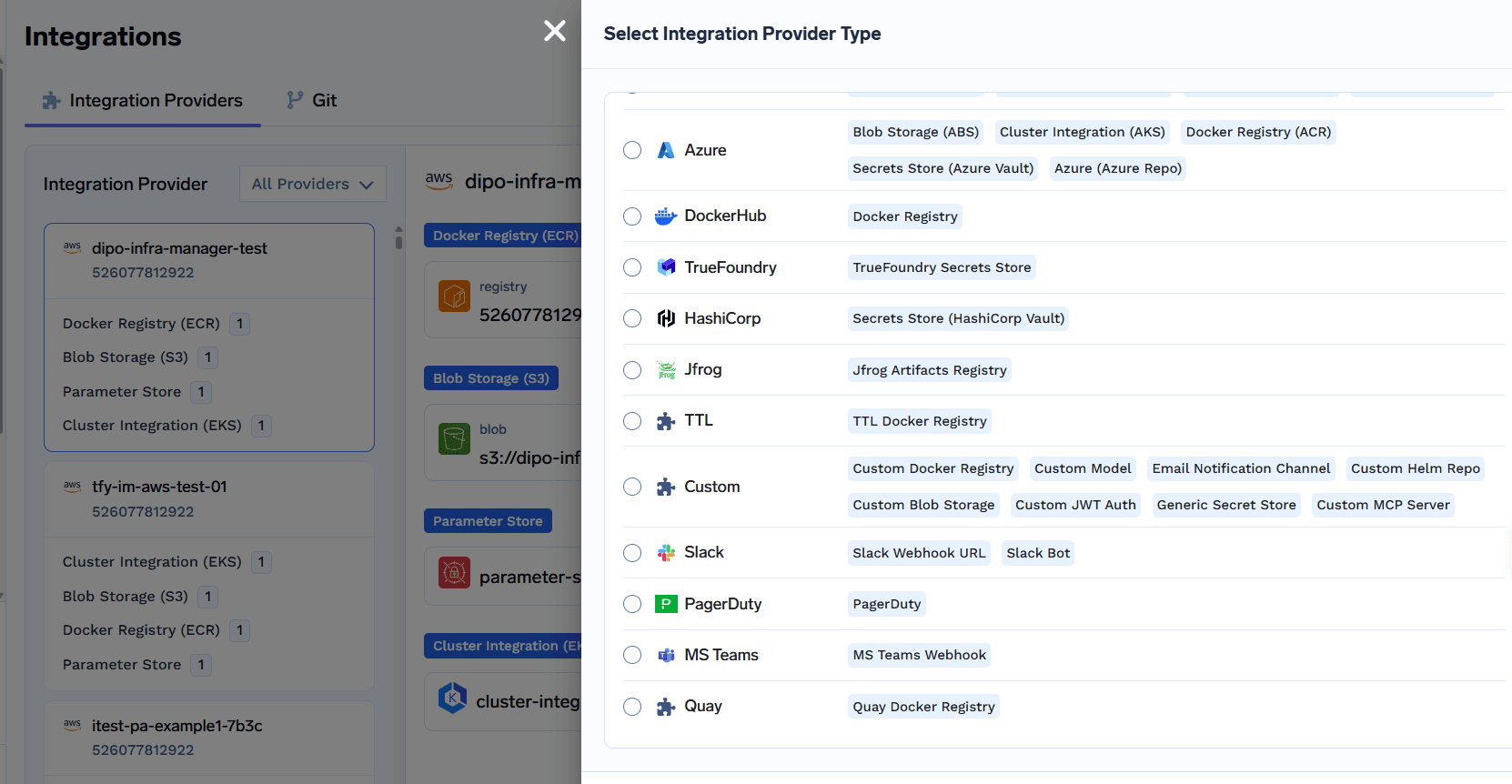 Select MS Teams as Integration Provider