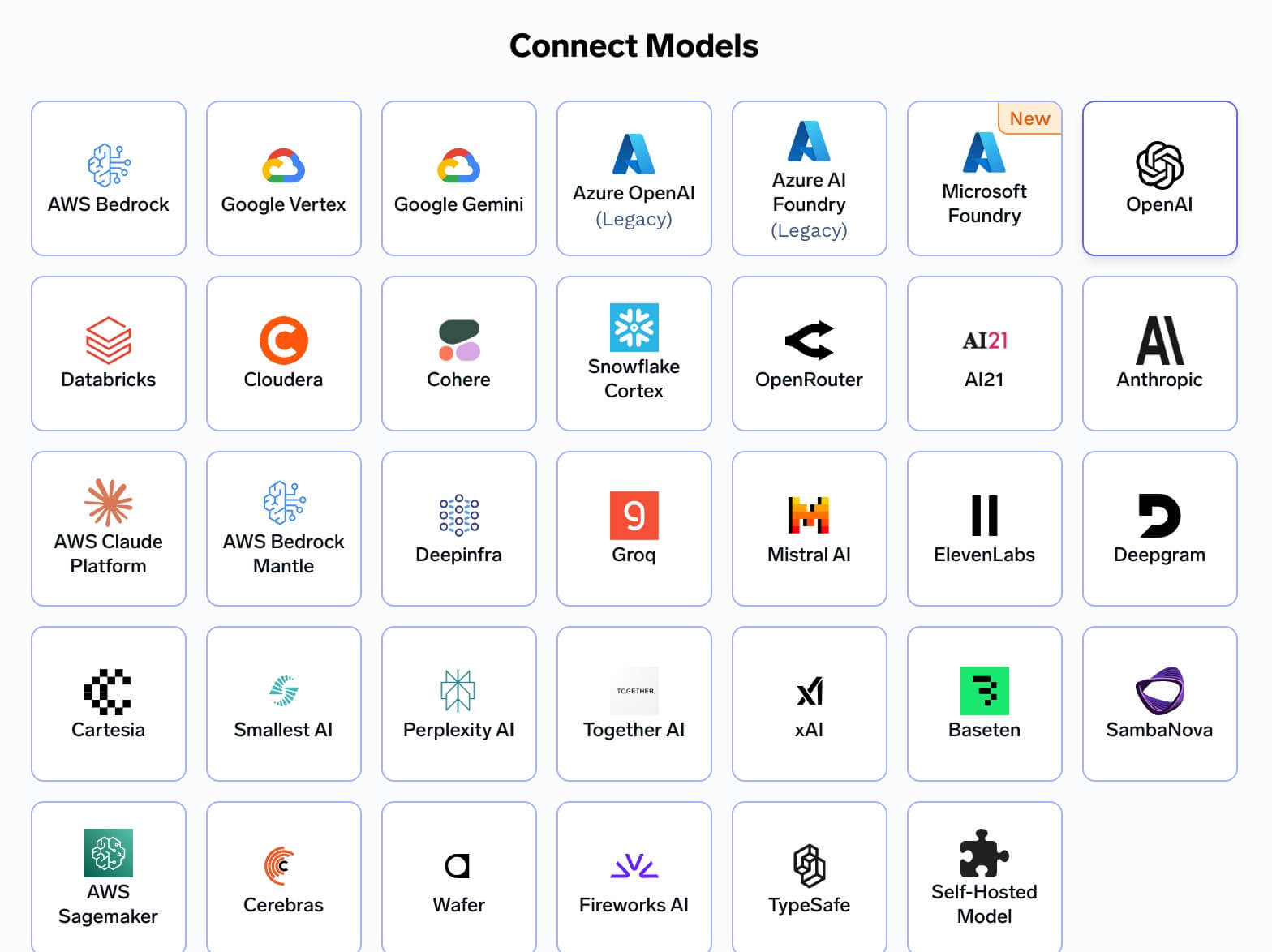 Fireworks AI card in the Connect Models provider list