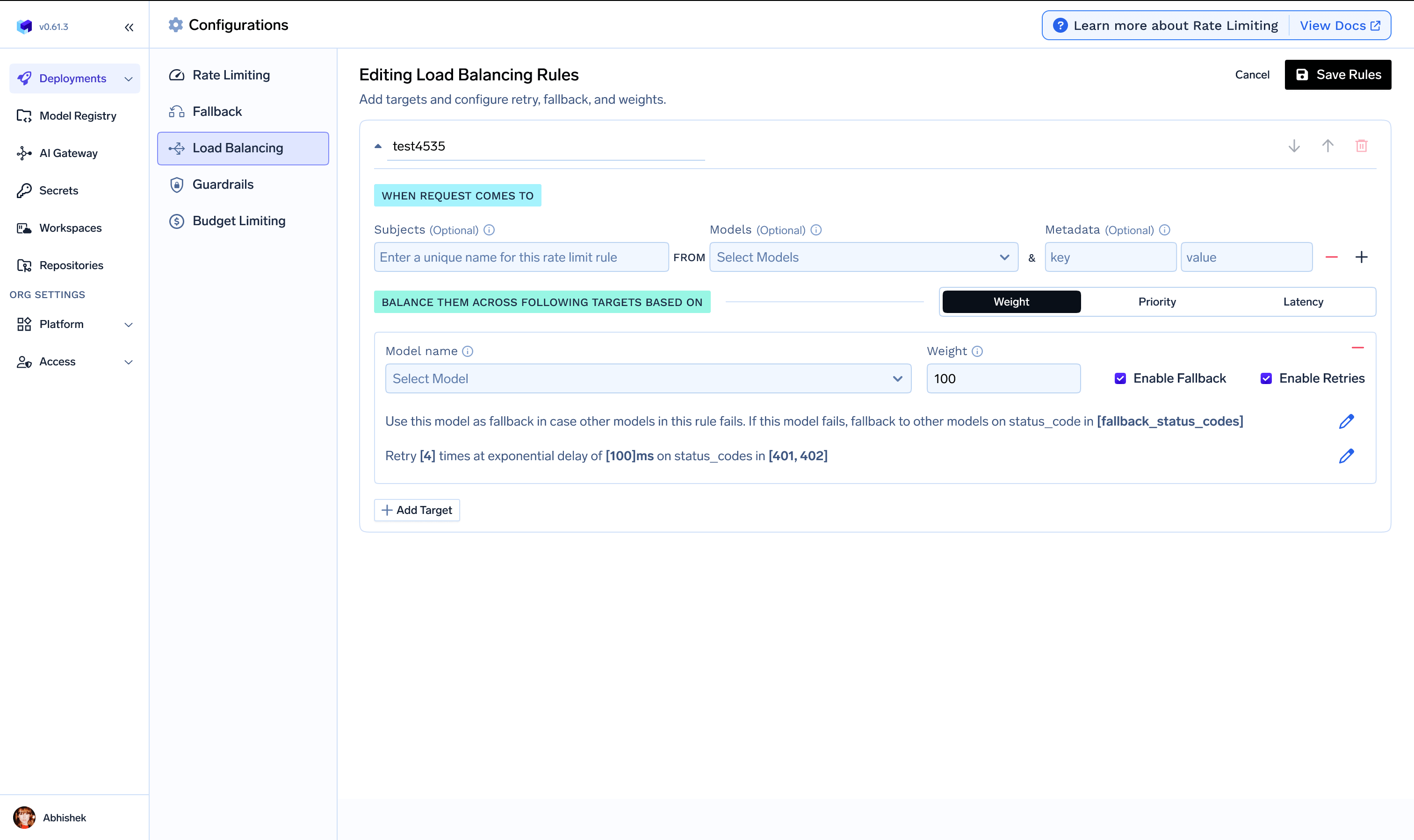 Routing Config UI