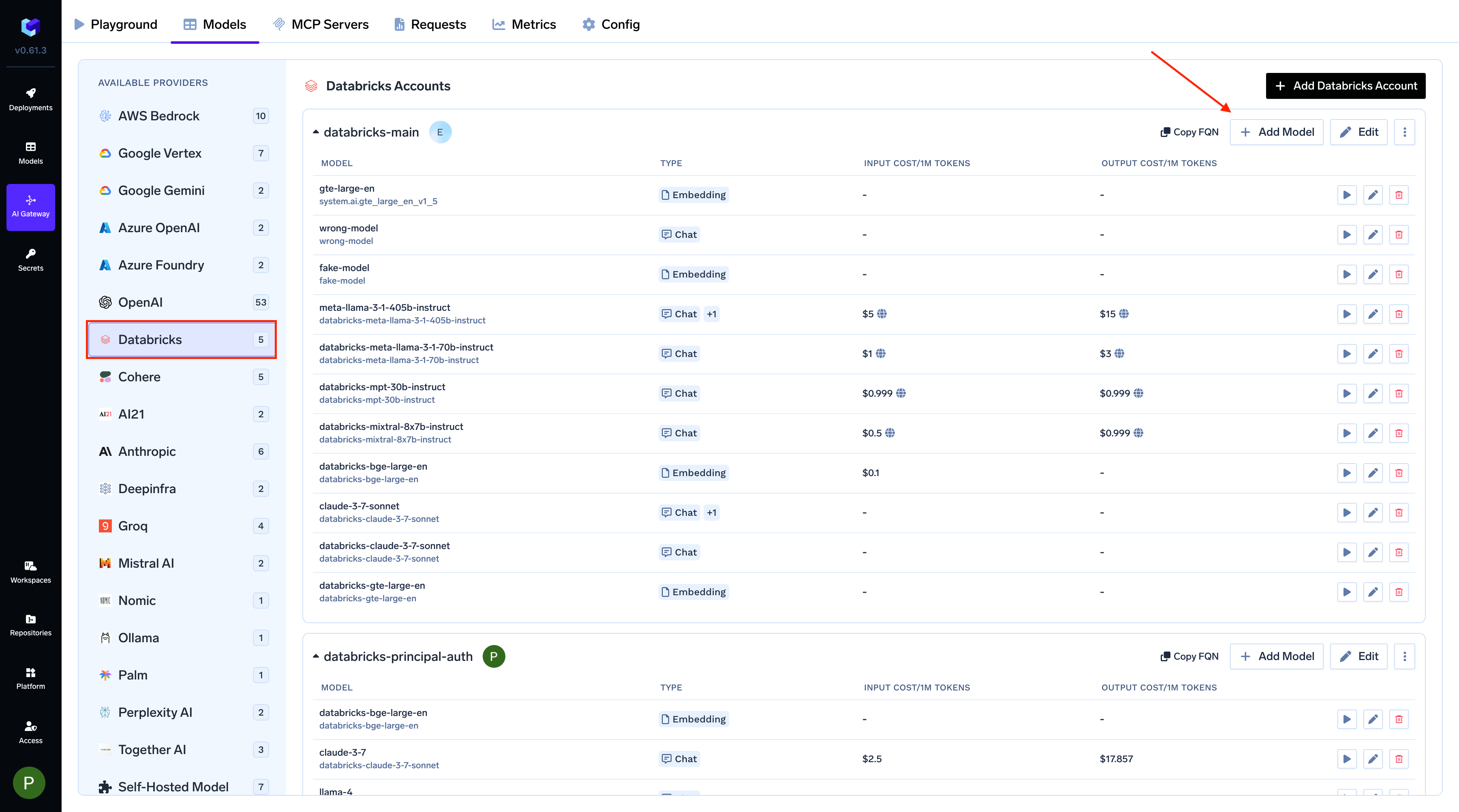 Adding Databricks Models - TrueFoundry Docs