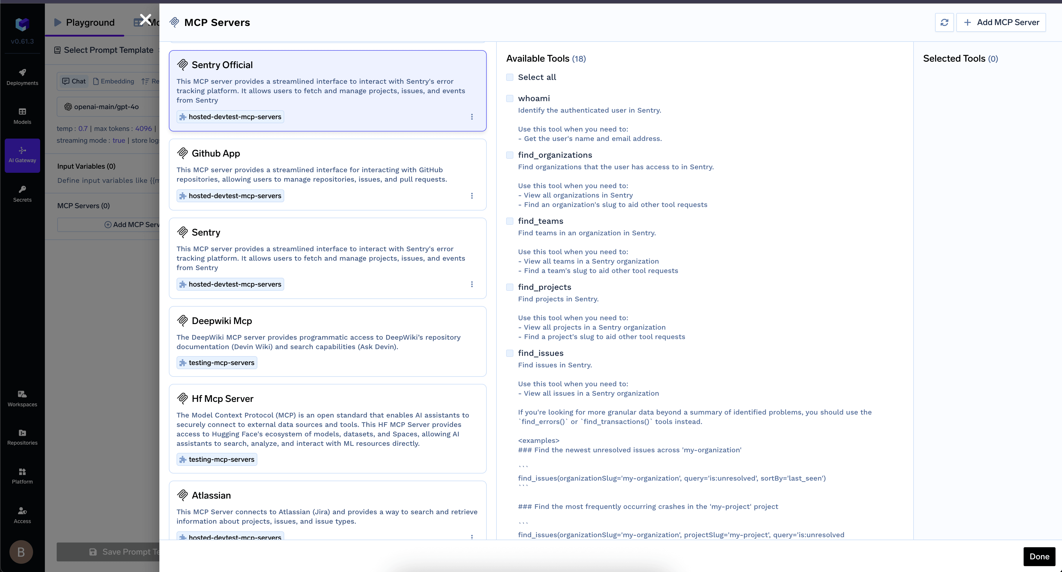 MCP Server tools available after successful authentication