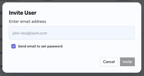 Invite User dialog
