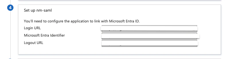 Entra Set up application card showing the Login URL field with copy button