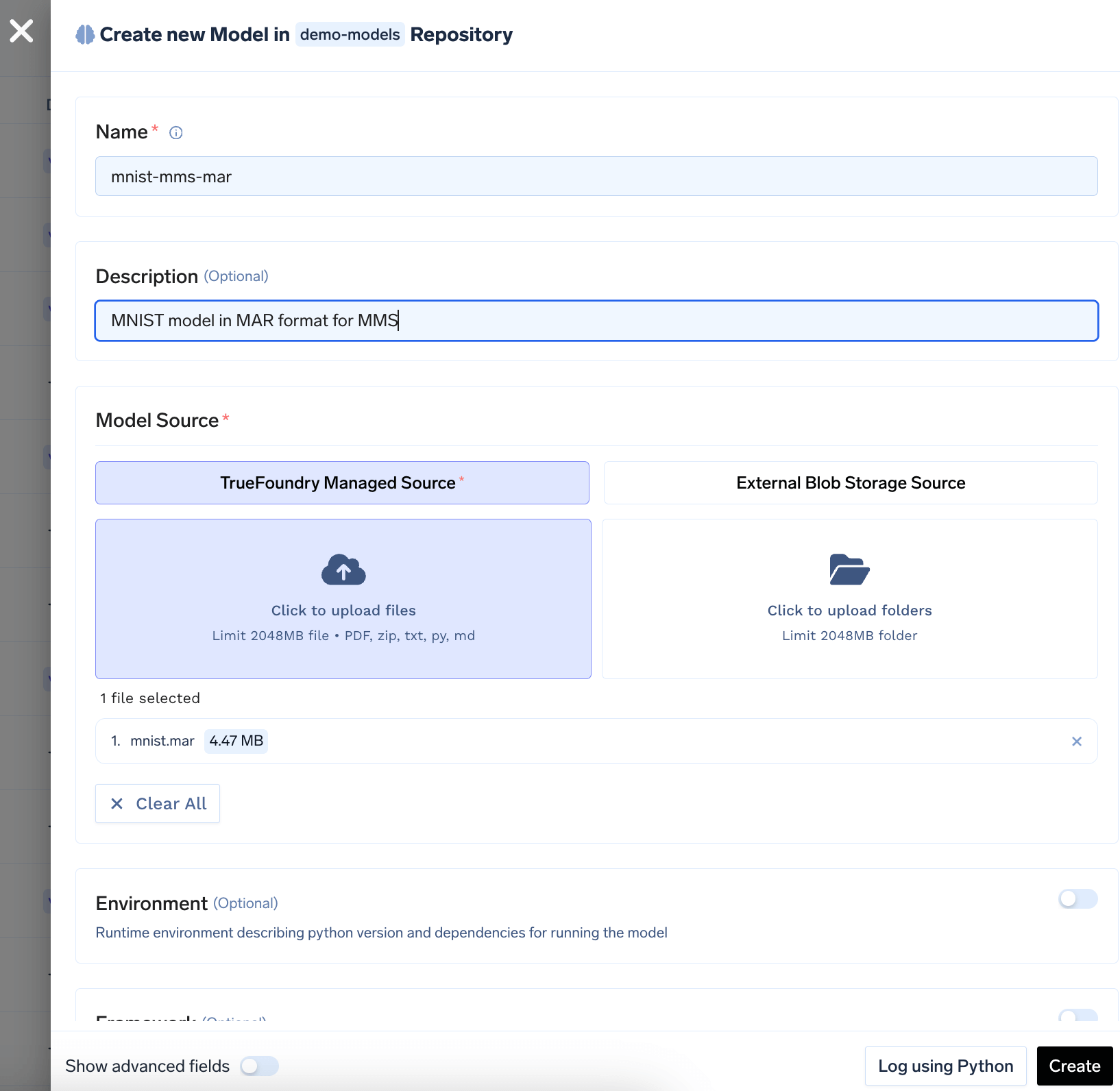Log Model to Model Registry