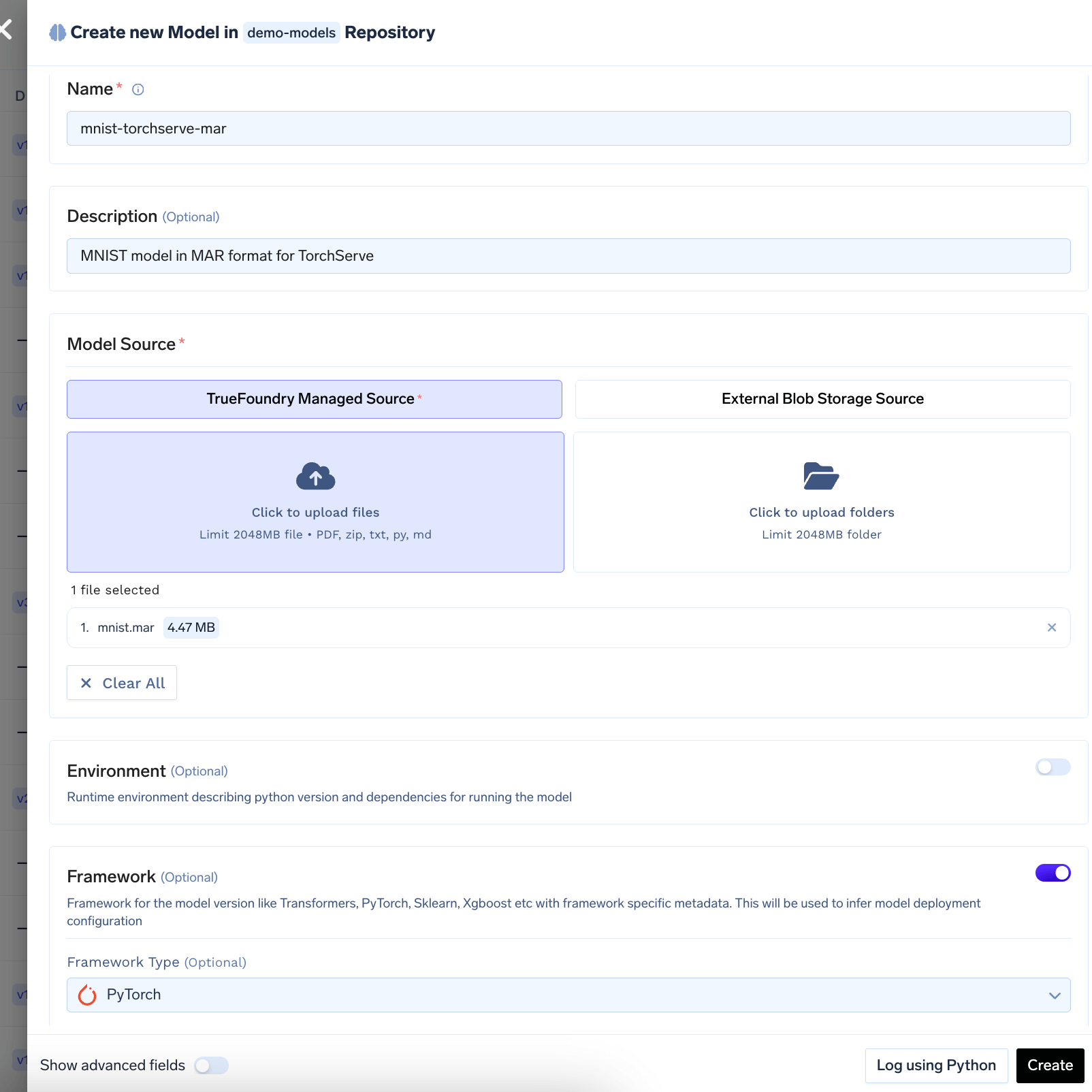 Log Model to Model Registry