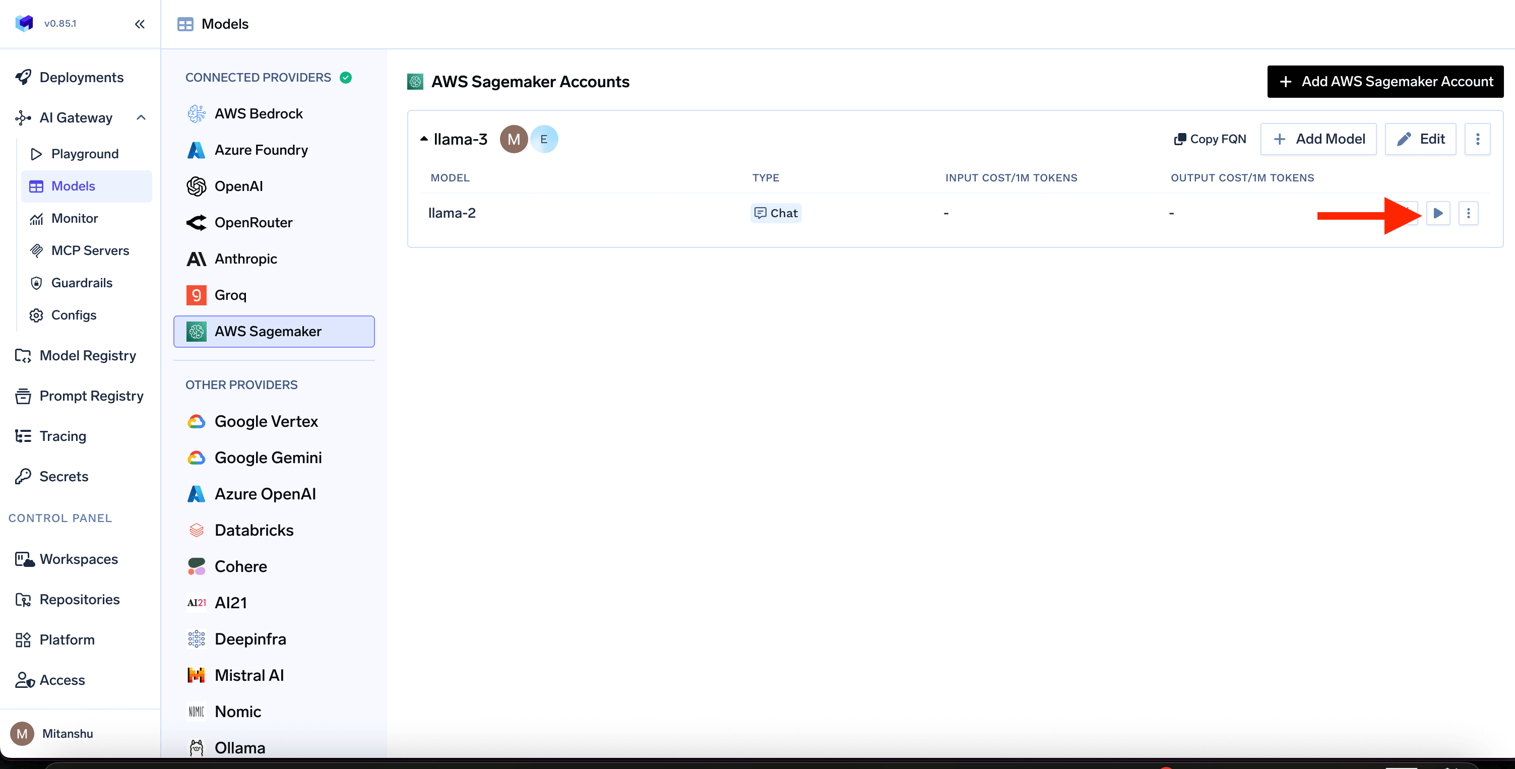 Code Snippet and Try in Playgroud Buttons for each
model