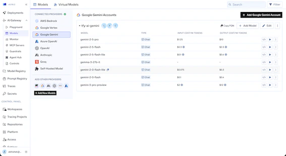 Gemini Models Registration