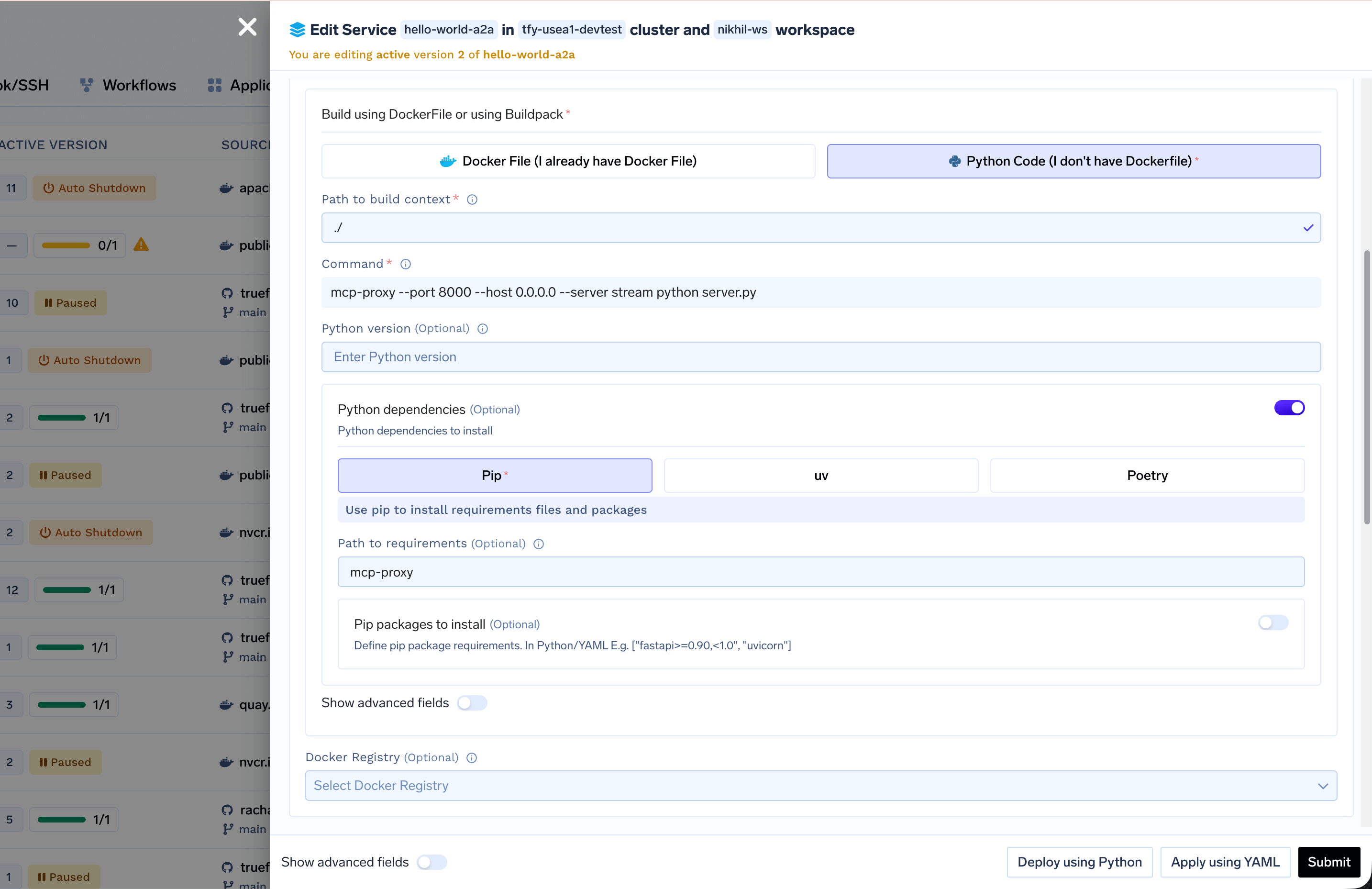 mcp-proxy pip dependency