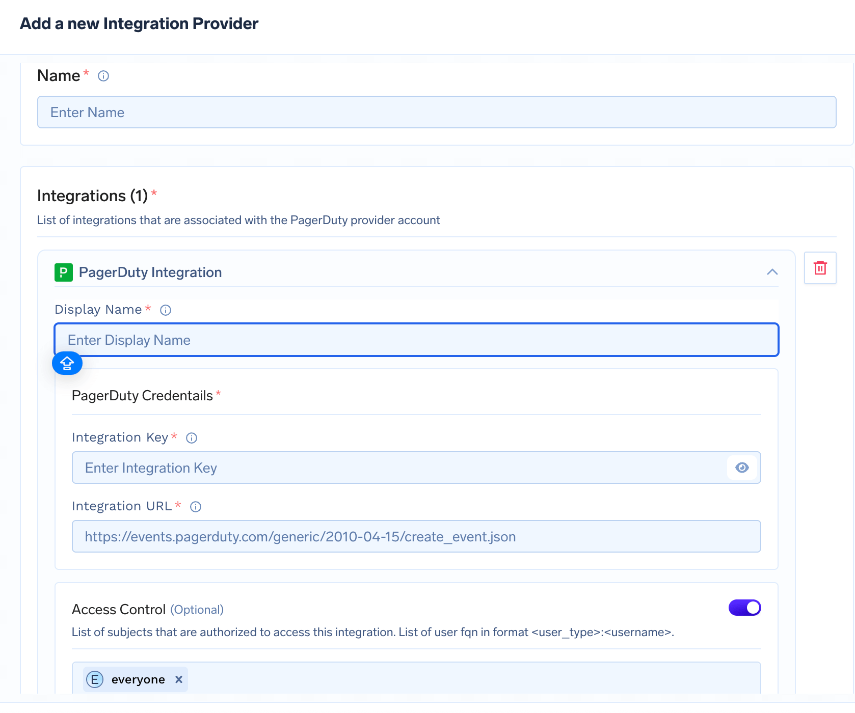 PagerDuty Integration Form