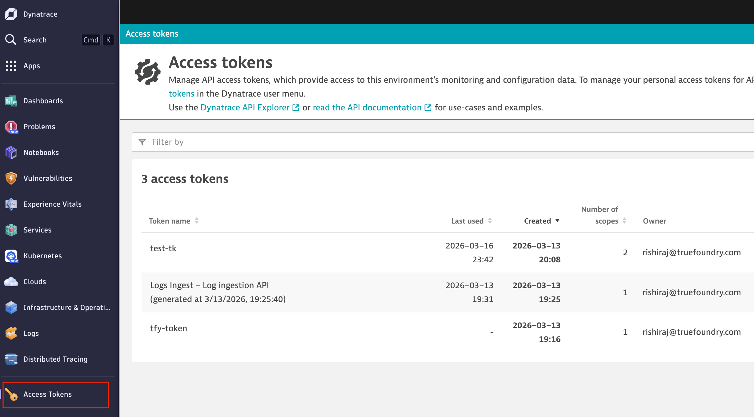 Dynatrace - TrueFoundry Docs