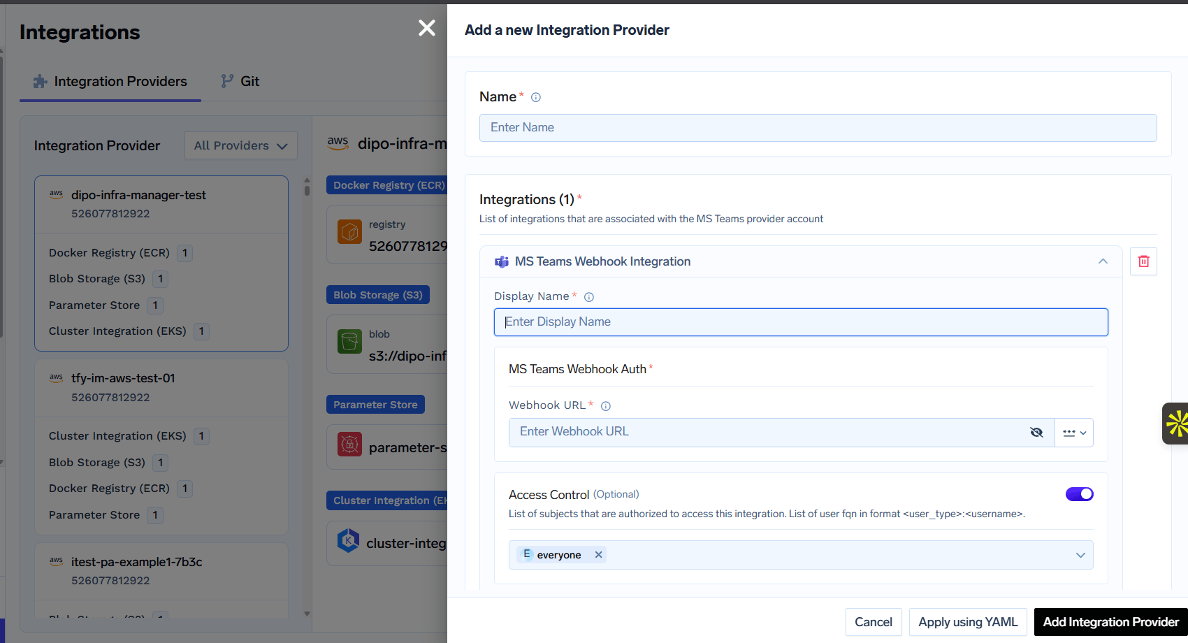 MS Teams Webhook Integration Form
