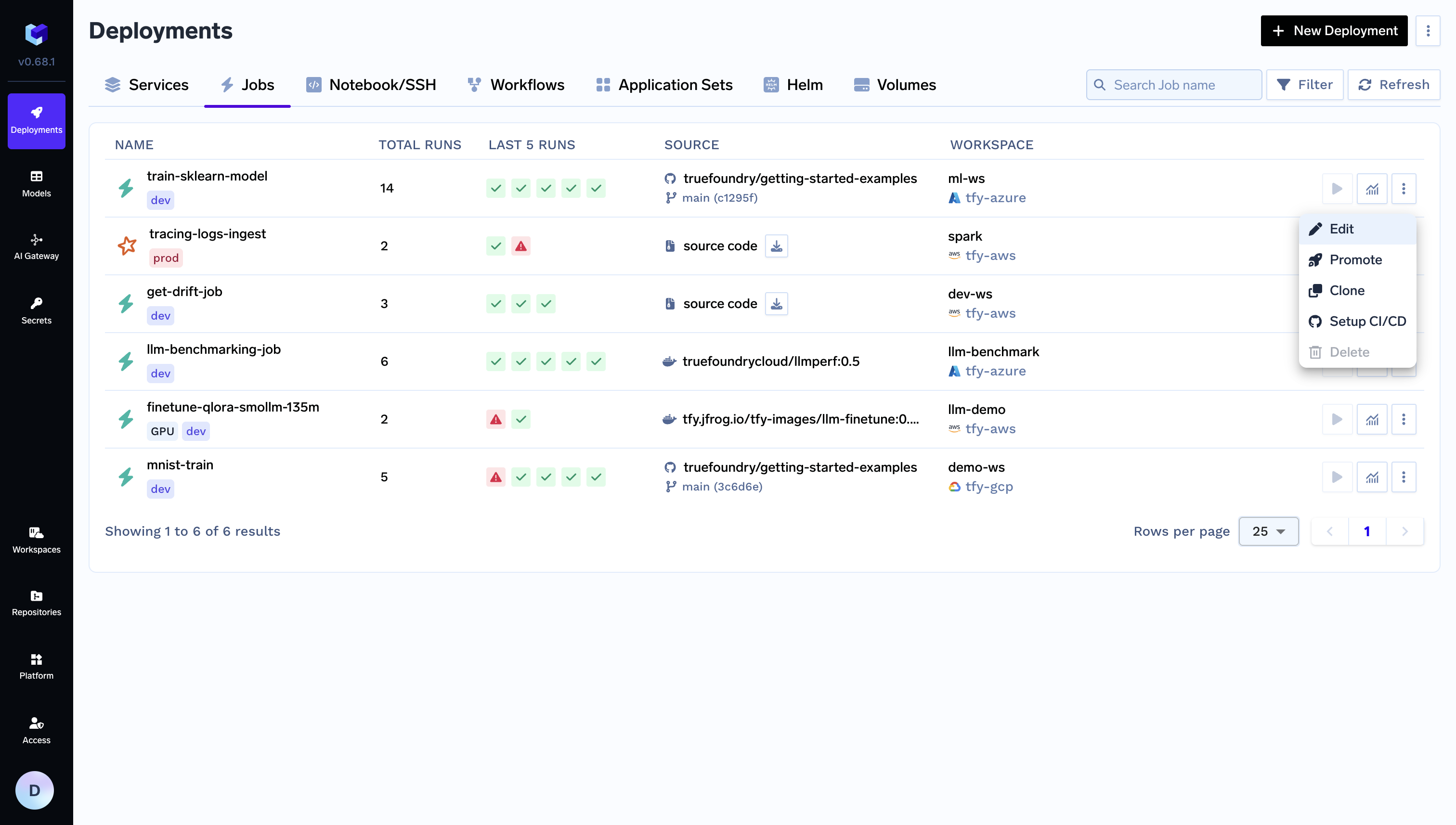 Deploy using YAML