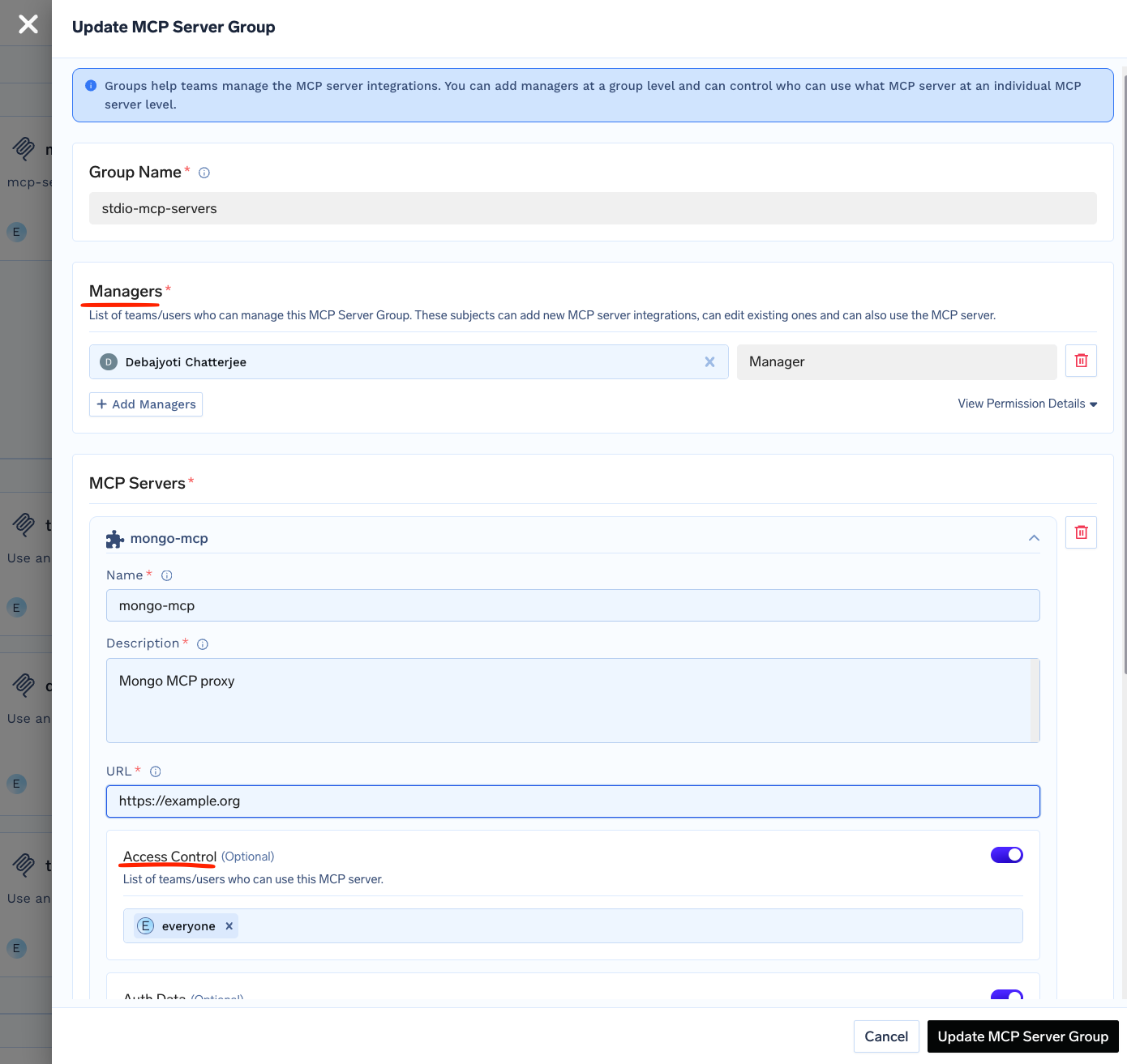 MCP Server Group Access Control