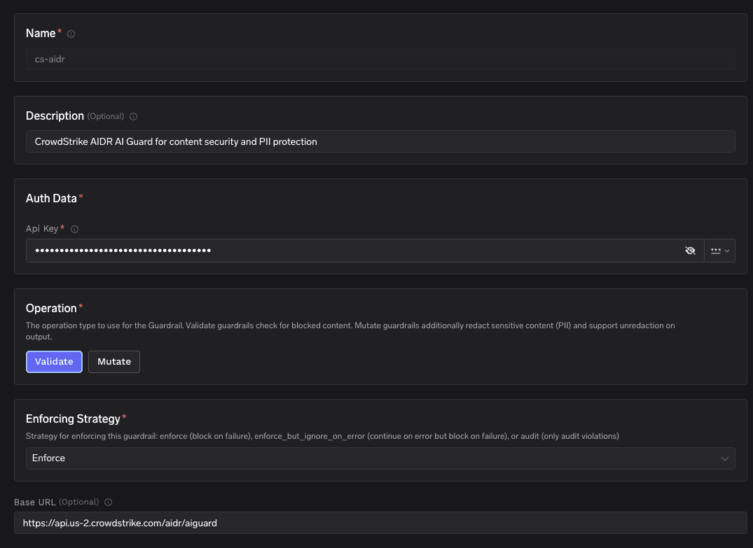 CrowdStrike AIDR Integration - TrueFoundry Docs