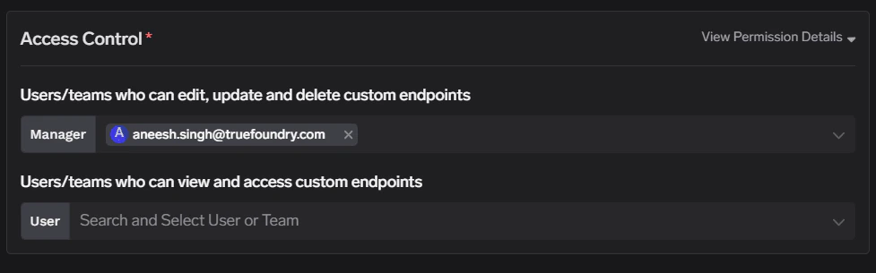 Access control step showing who can edit and who can access