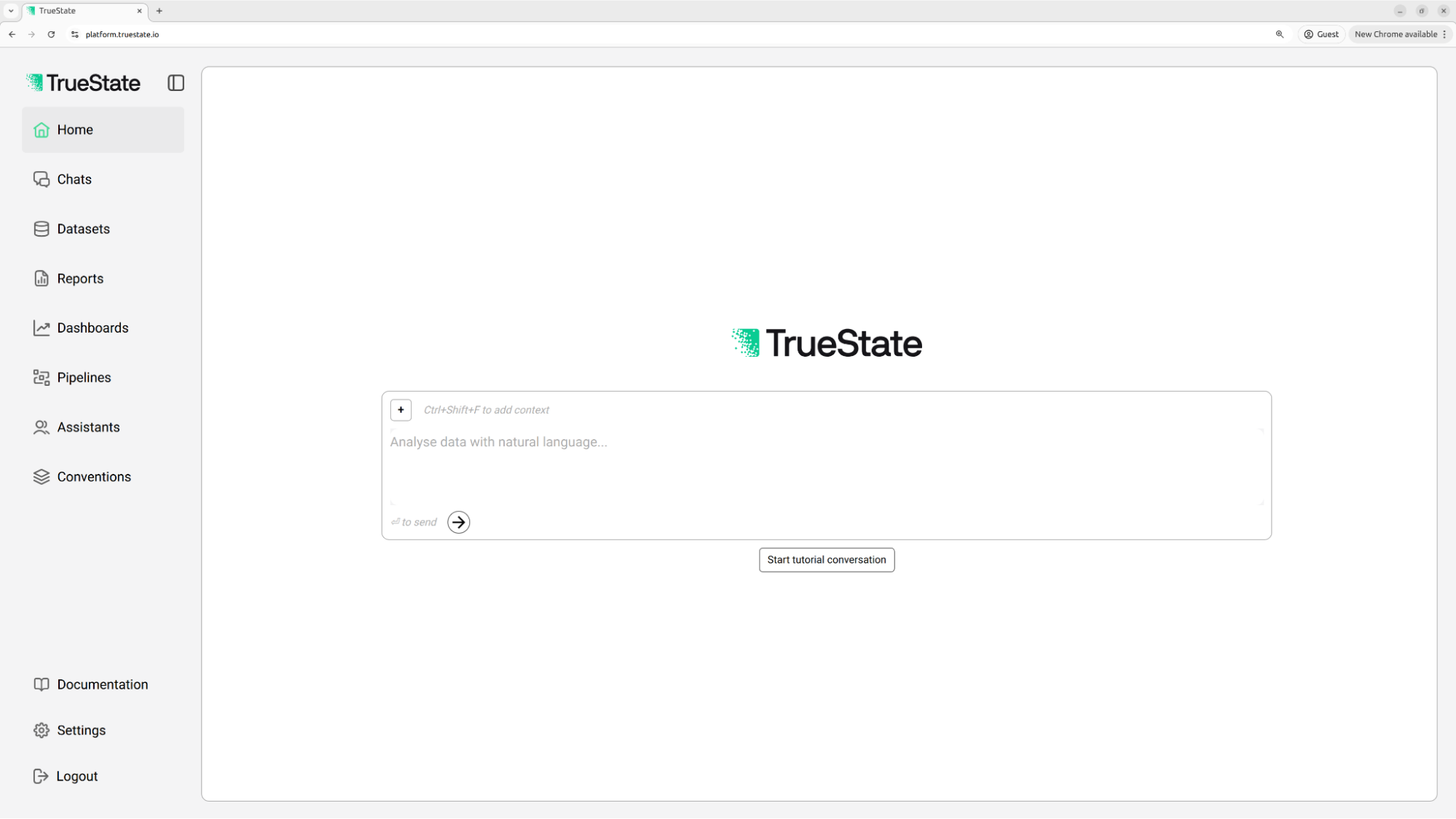 The TrueState home page