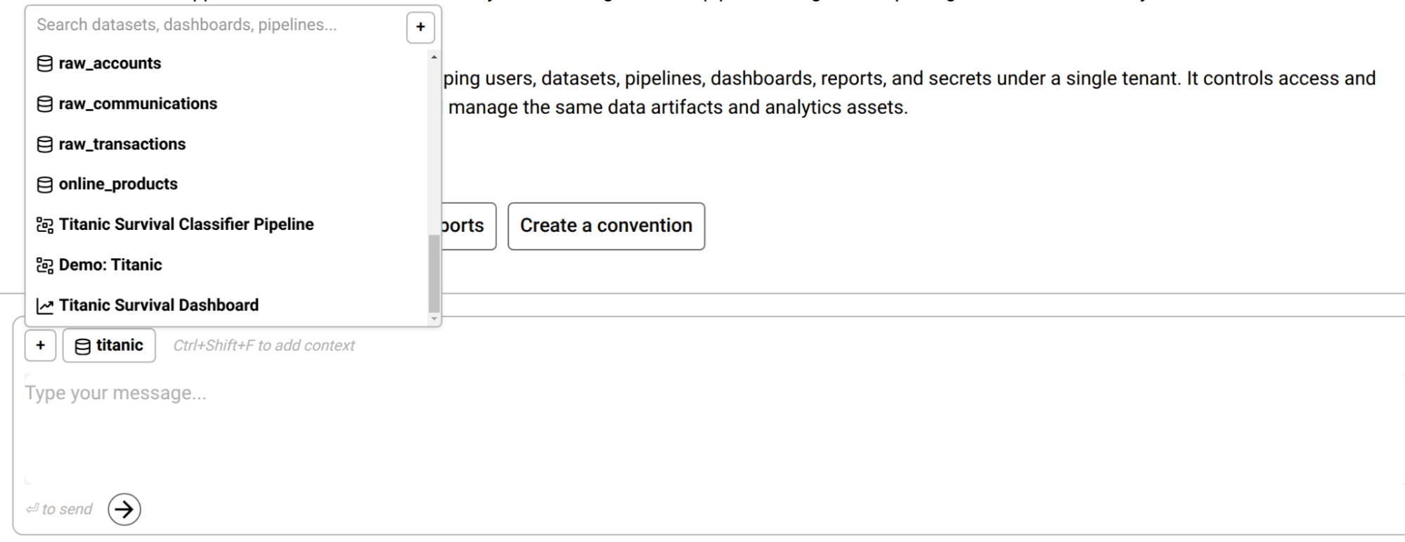 Context panel