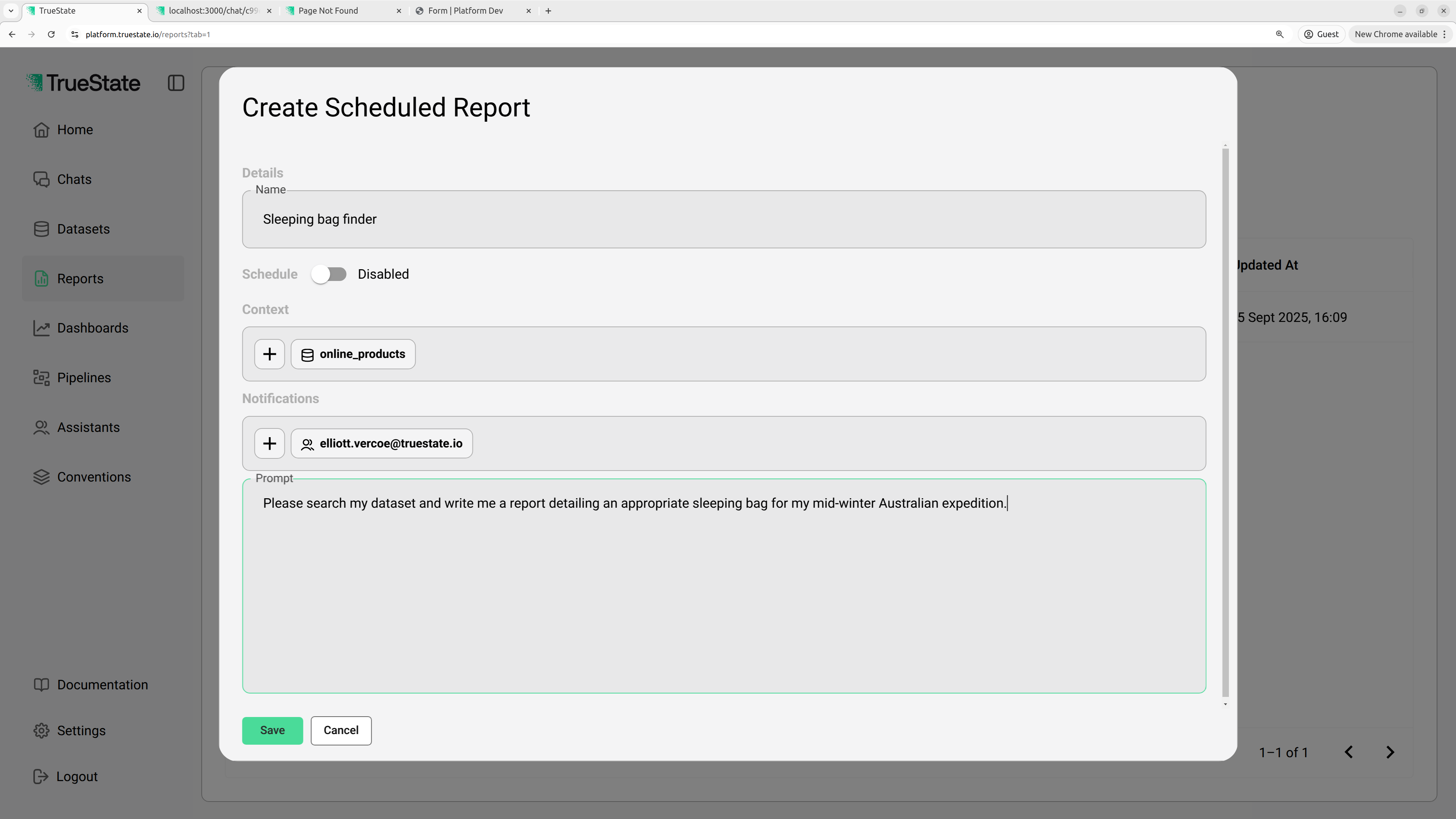 Report template