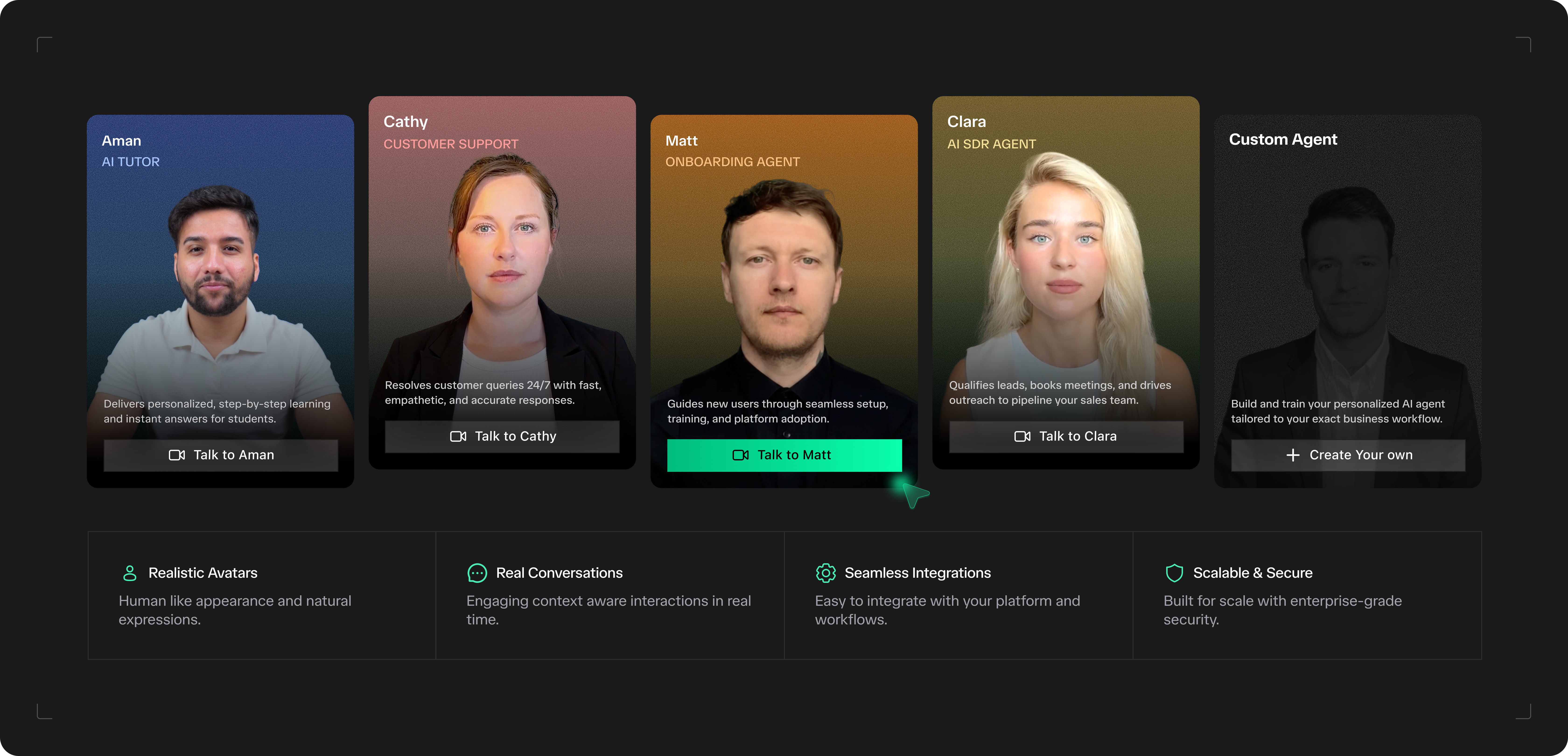 TruGen conversational video pipeline — WebRTC capture, STT, Hawkeye-1 vision, LLM, TTS, Huma-2 render