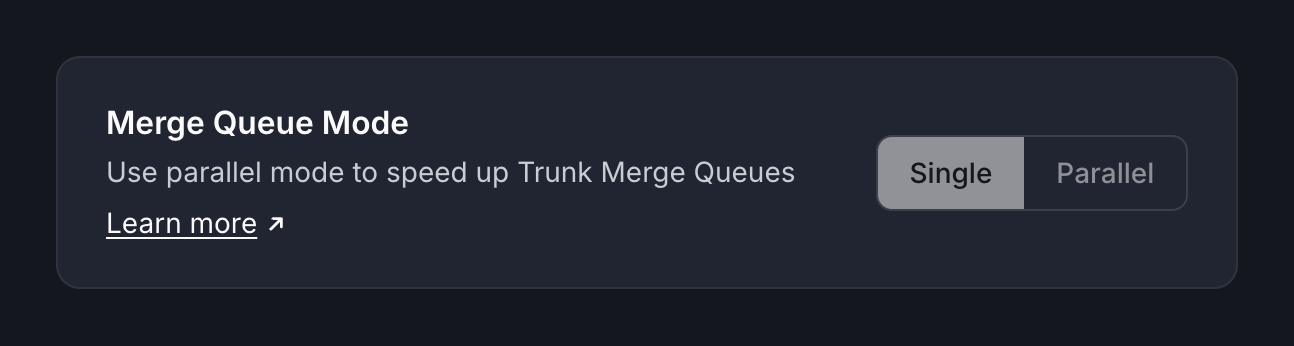 Enabling parallel mode in the Merge Queue Mode settings