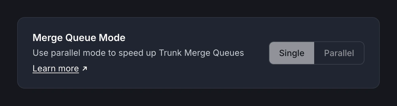 Enabling parallel mode in the Merge Queue Mode settings