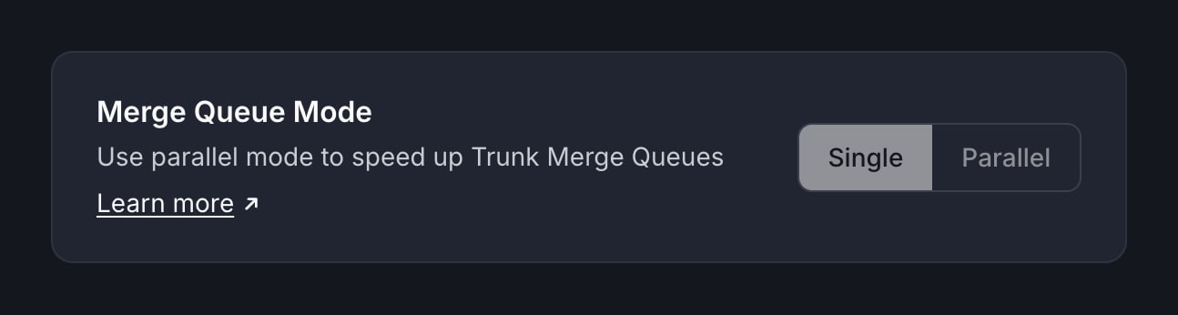 Enabling parallel mode in the Merge Queue Mode settings