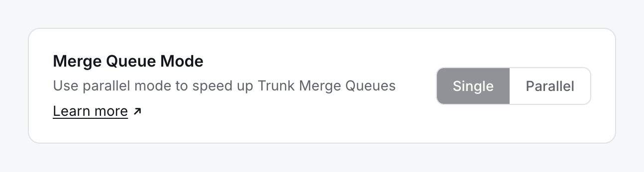 Enabling parallel mode in the Merge Queue Mode settings