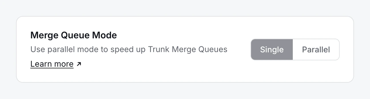 Enabling parallel mode in the Merge Queue Mode settings