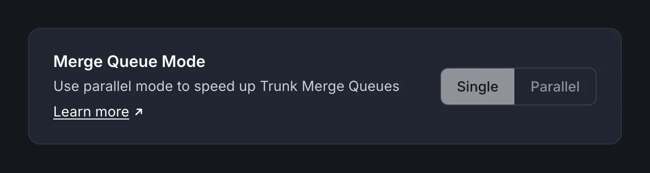 Enabling parallel mode in the Merge Queue Mode settings