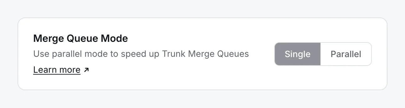 Enabling parallel mode in the Merge Queue Mode settings