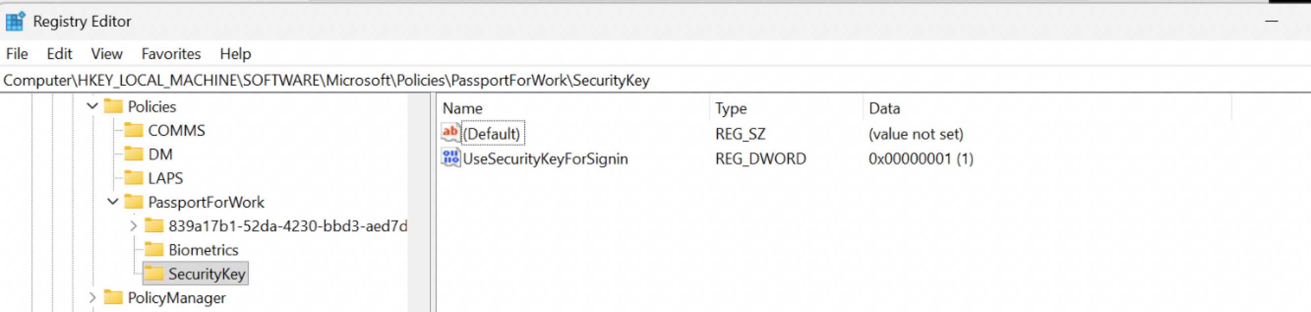Enable FIDO2 security key sign-in for Windows - TruU Docs