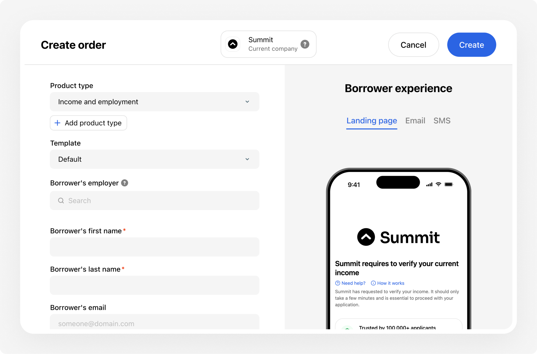 Multi-tenancy order creation