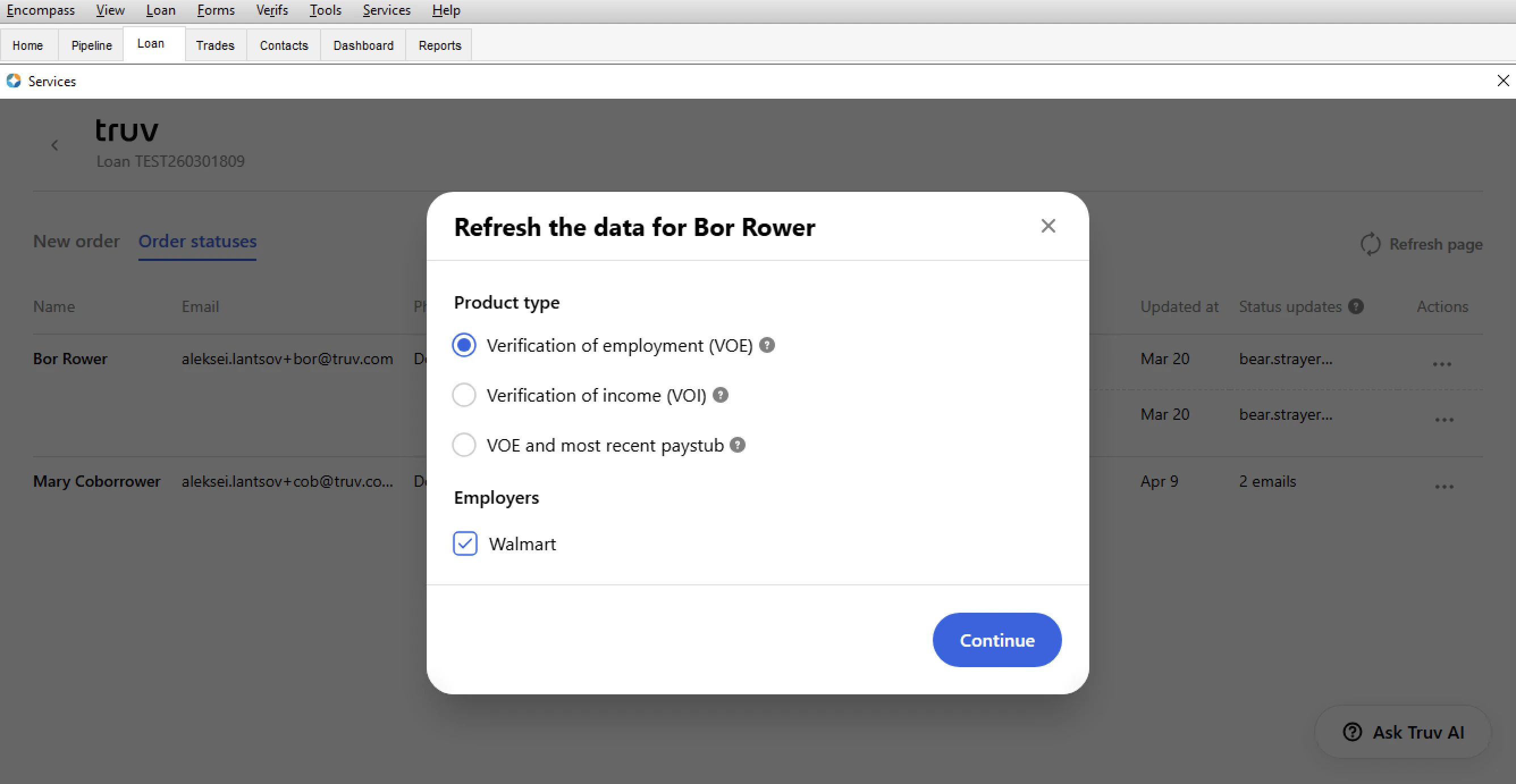 Refresh the data option for VOIE