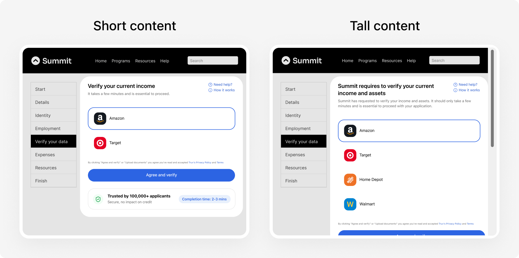 Inline order page embedded in a host page, sized to its content, with a single page scrollbar