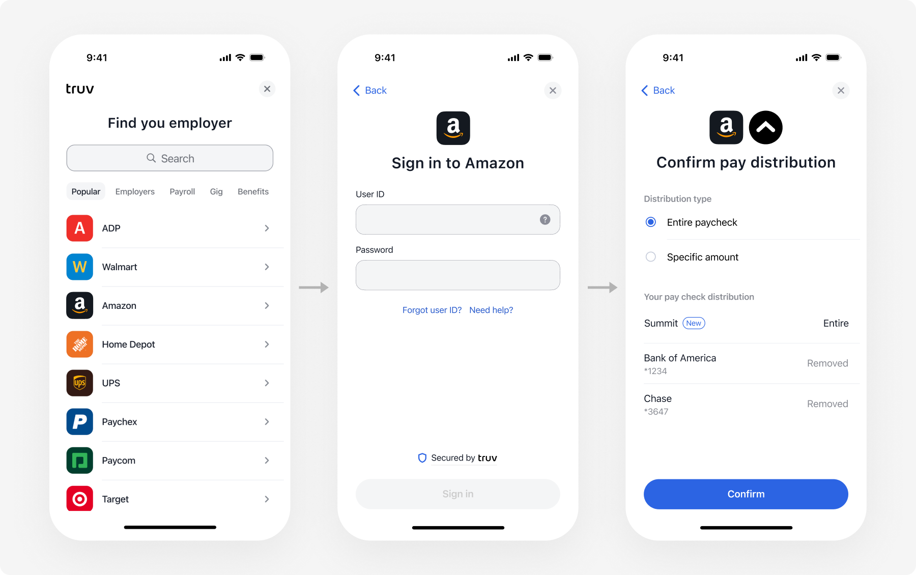 Direct deposit switch via Truv Bridge