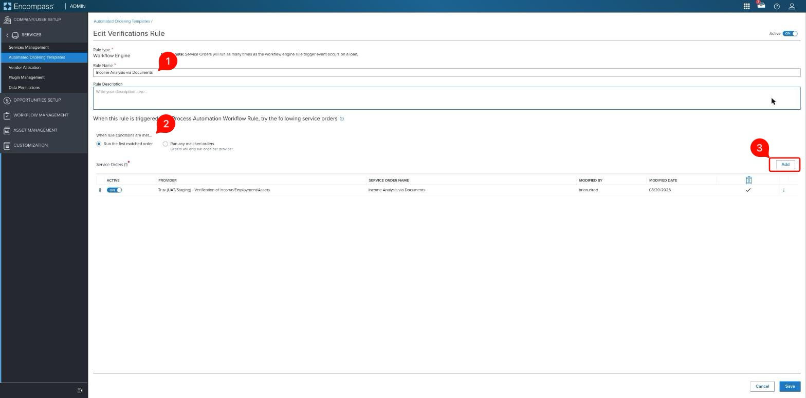 Edit Verifications Rule overview