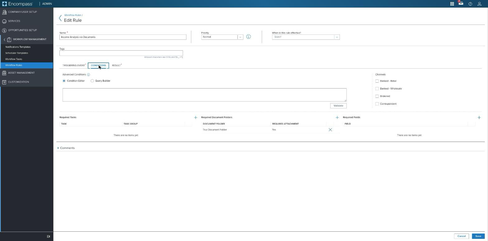 Workflow Rule, Conditions