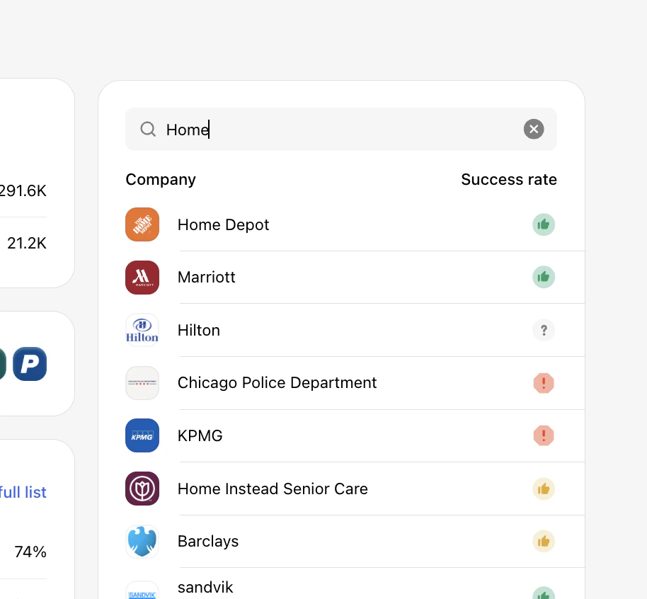 Truv Dashboard - Coverage search