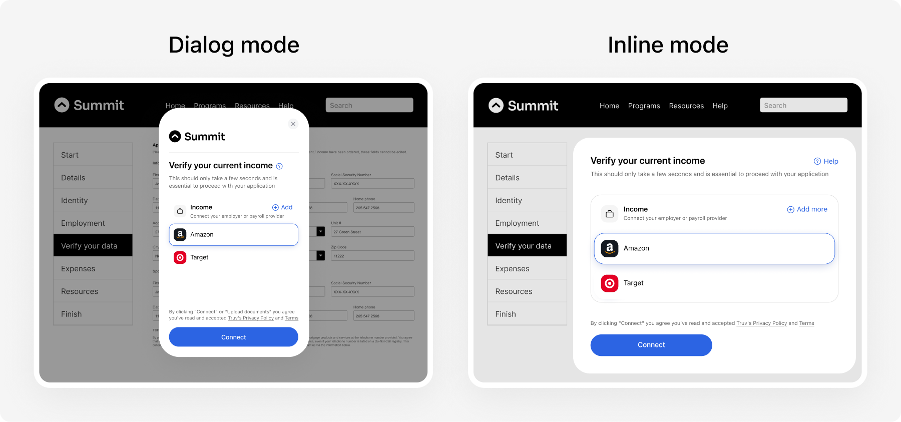 Bridge in dialog mode versus inline mode
